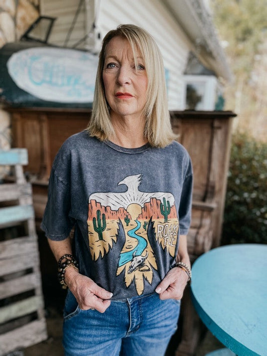 Roam Free Tee- Black Mineral