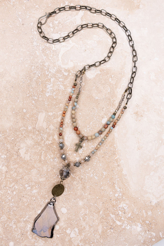 Geniune Stone Multi layer Necklace