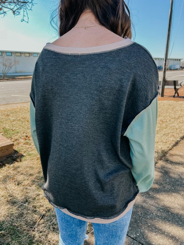 Casual Chats Color Block Pullover