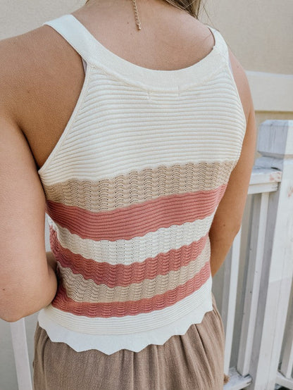 Pink Sunkissed Sweater Tank Top FINAL SALE