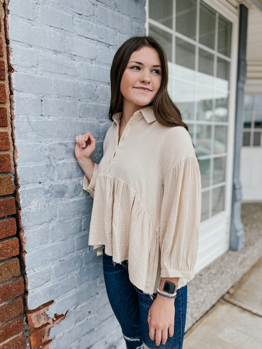 Carry Your Love Baby Doll Top Vanilla