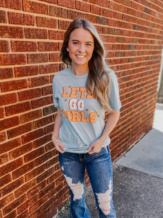 Let's Go Girls Blue Graphic Tee