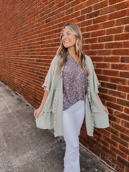 Forever Free Cardigan Sage