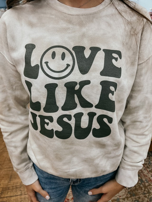 Love Like Jesus Tie Dye Sweatshirt