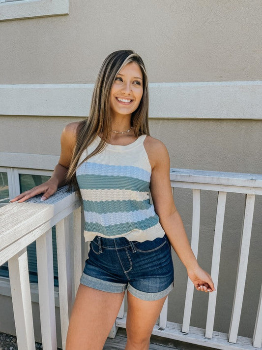 Blue Sunkissed Sweater Tank Top FINAL SALE