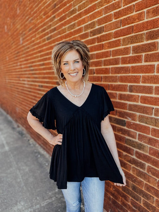 Just By Chance Top- Black