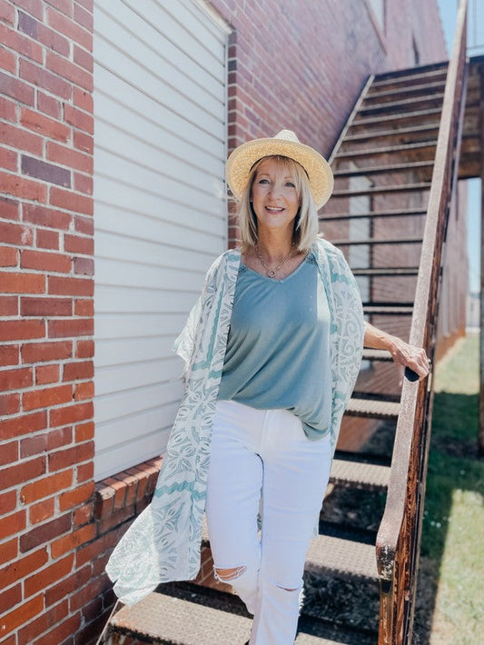 Sage Beach Front Kimono