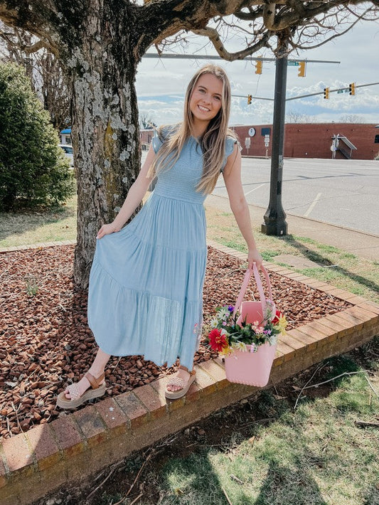 Isn't She Lovely Midi Dress Blue