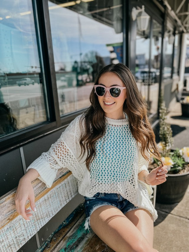 Spring Break Oversized Sweater White