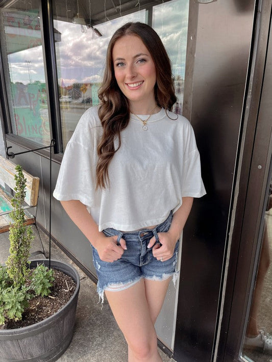 Sporty Sweetheart Crop Top White