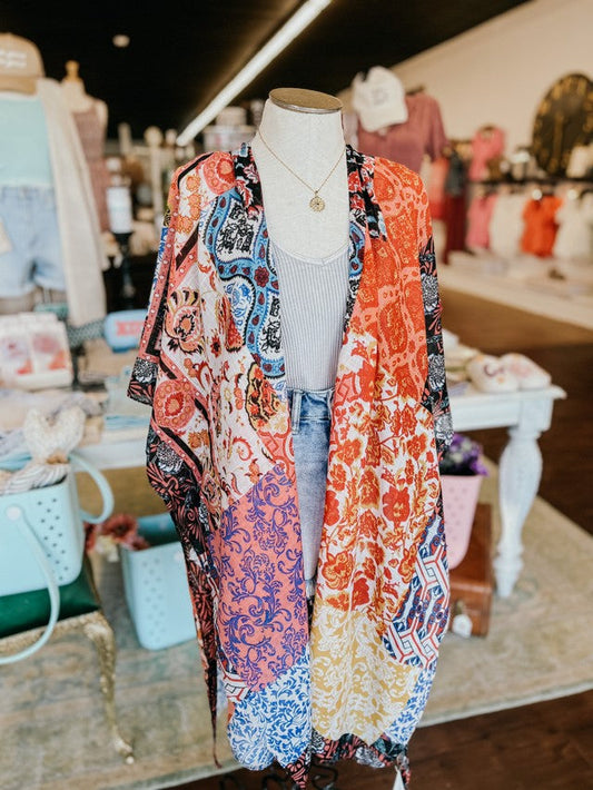 Forever Free Floral Patchwork Kimono